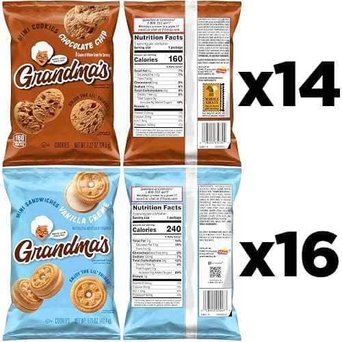 Grandma's Cookies, Mini Cookies Variety Pack, (Pack of 30) thumbnail 2