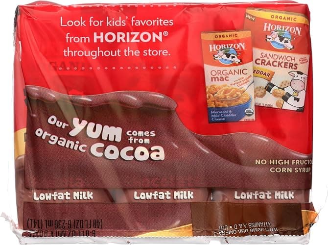 Horizon Organic Shelf-Stable 1% Low Fat milk Boxes with DHA Omega-3, Chocolate, 8 oz., 6 Pack thumbnail 4