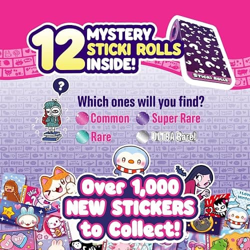 Sky Castle STICKI Rolls Sticki Station - The Original Wearable Shareable Sticker Jewelry Kit | Includes 320 Mini Stickers | Builds 6 Bracelets & 2 Necklaces | Over 1000 Designs to Collect! (Series 2) thumbnail 7