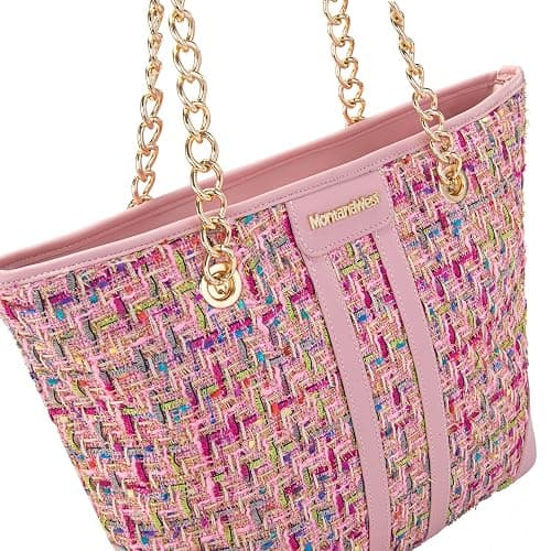 Montana West MEDIUM Tote Bag for Women Quilted Chain Handbags Shoulder Purse thumbnail 3