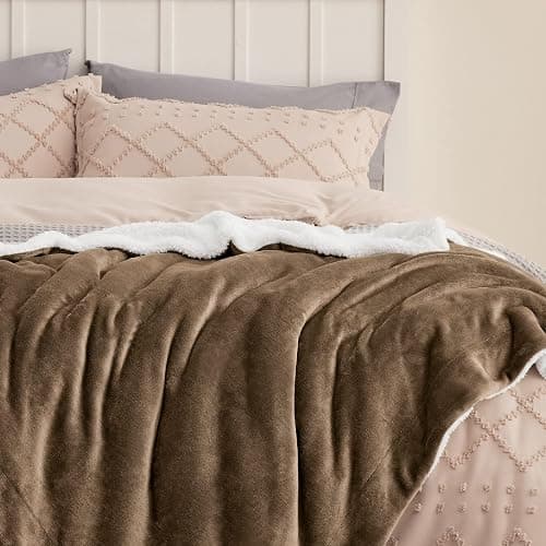 Bedsure GentleSoft Sherpa Fleece Twin Size Blanket for Couch, Non-Heated, Thick and Warm Throw for Women and Men, Soft Fuzzy Plush Twin Blanket for Winter, Camel, 60x80 Inches thumbnail 5