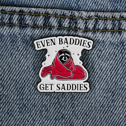 Anxiety Pin Brooch, Even Bad Get Saddies Racoon Meme Enamel Pins, Gift For Anxious Friend Therapist, Mental Health Awareness Brooches, Depressed But Dressed Badge, Emotional Support Decorative Jewelry Accessories thumbnail 3