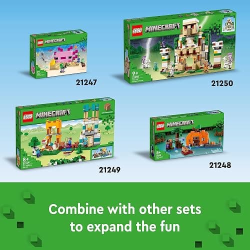 LEGO Minecraft The Axolotl House 21247 Building Toy Set, Creative Adventures at a Colorful Underwater Base, Includes a Diver Explorer, Dolphin, Drowned and More, Minecraft Toy for 7 Year Old Kids thumbnail 7
