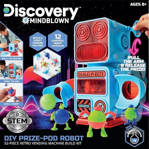 Discovery DIY Prize-Pod Robot Kit, 52-Piece Vending Machine Building Set, 12 Transforming Capsules, Educational Science Experiment, Engineering STEM Project, Robotics Toy Gift Kids Age 8+ thumbnail 3