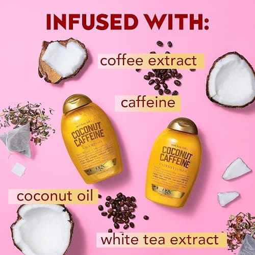 OGX Anti-Hair Fall + Coconut Caffeine Strengthening Conditioner with Caffeine, Coconut Oil & Coffee Extract, 13 Fl Oz thumbnail 6