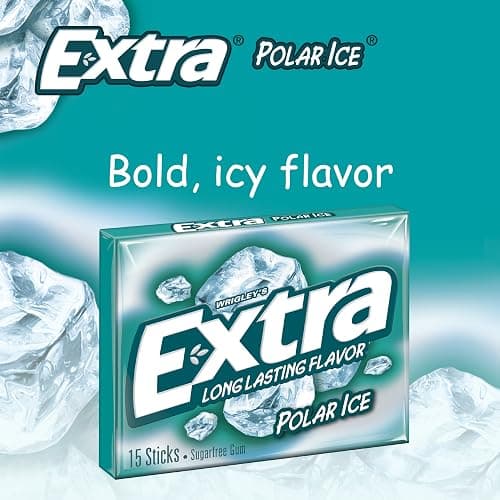 EXTRA Gum Polar Ice, Sugarfree Mint Chewing Gum Bulk Pack, 15 Count, 3 Pack | Long Lasting Strong Icy Mint Flavor for Fresh Breath, Individually Wrapped Packs for Sharing, Great for School, Work, Travel thumbnail 7