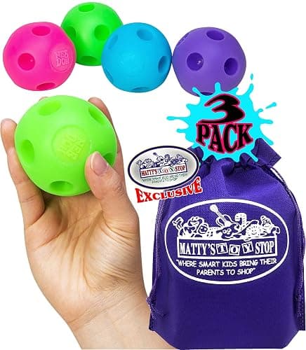 Schylling Happy Snappy NeeDoh...Groovy Glob! Squishy, Squeezy, Popping, Stretchy Stress Fidget Balls Gift Set Party Bundle with Storage Bag - 3 Pack (Assorted) thumbnail 3