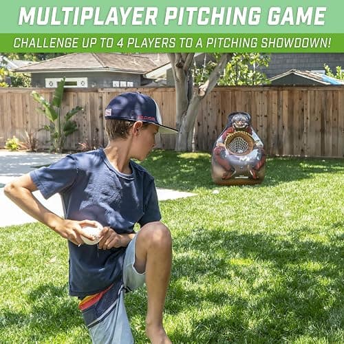 GoSports Inflataman Baseball Toss Challenge - Inflatable Catcher Strike Zone Pitching Game thumbnail 2