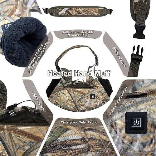 Heated Hand Muff, Electric Heating Hand Warmer Pouch, Suitable for Outdoor Hunting, Sports, Photography, Golf, Football in Cold Winter Keep Warmth (Batteries no Including) thumbnail 4