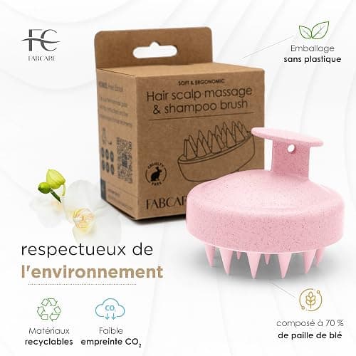 FABCARE Brosse Cuir Chevelu Masseur Pousse Cheveux Paille de Blé Silicone Gommage Humides Secs Circulation Sanguine Stimulation Massage Régénérant Durable Ergonomique Léger Antidérapant (Rose) thumbnail 5