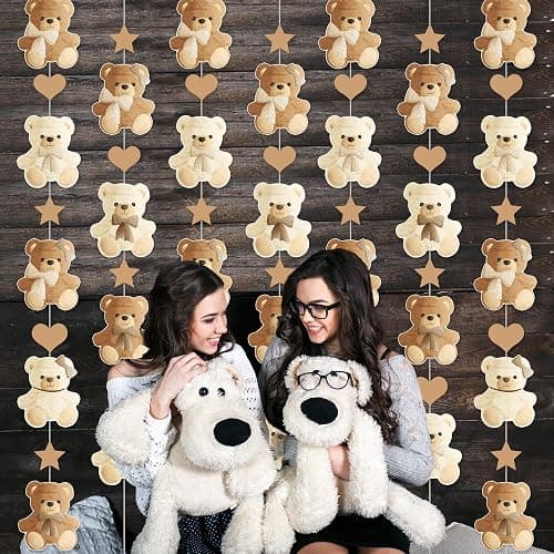 Brown Bear Birthday Party Decorations 8PCS Teddy Bear Garland banner Bear Baby Shower Supplies Bearly Wait Gender Reveal Hanging Cutout Garlands for Birthday Wedding Party Decor thumbnail 7