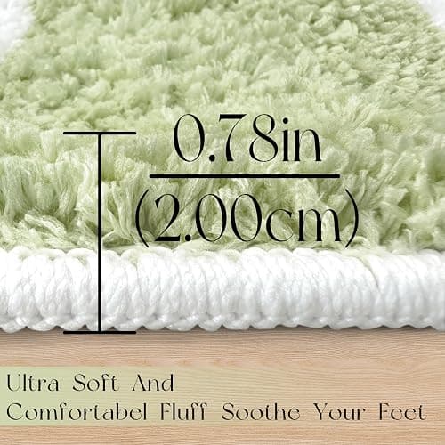 Tititex Luxury Sage Green Beige Checkered Grid Bathroom Rug, 16"x24" Classic Checkerboard Extra Soft and Absorbent Microfiber Bath Rugs, Non-Slip Plush Shaggy Bath Carpet for Bathroom Floor thumbnail 5