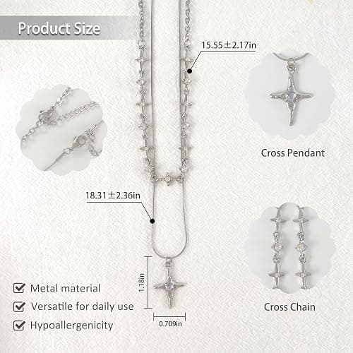 Buyongwant Two Piece Y2k Irregular Starlight Necklace for Women Snake Bone Chain Pendant Jewelry Collar Chain Blue thumbnail 2