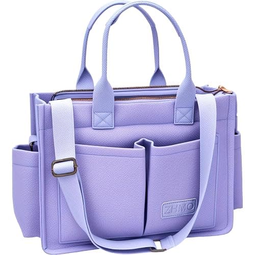 ZHMO Canvas Tote Bag for Women,Womens Purse Handbags Totes Bags Crossbody Work Laptop Book Bag for Travel Nurse College Gift - Canvs Elegant Beige thumbnail 2