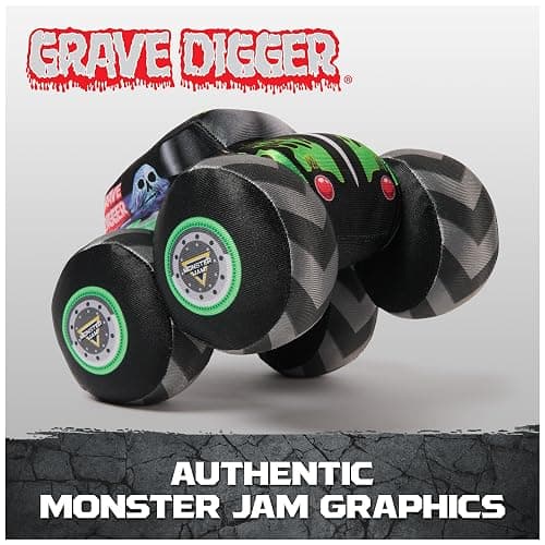 Monster Jam Grave Digger 7-Inch Plush Truck with Lights & Sounds | Includes 1 Plush Truck, Soft Body with Squishy Tires, Cuddly Pretend Play, Toys for Ages 3 and Up thumbnail 2