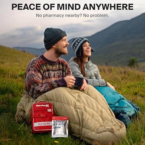SurviveX Travel Medicine Kit - Compact TSA-Approved Medication Pack for Travel, Camping, Cruises - Includes Over-the-Counter Individual Medicine Packets thumbnail 4