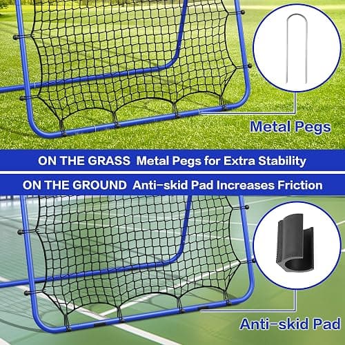 PLYOGO Volleyball Rebounder Net, 4×7FT Bounce Back Practice Net with 5 Adjustable Angles, Indoor Outdoor Easy-Set Up Training Equipment for Improving Spiking Skills, Carrying Bag & PU Volleyball thumbnail 5