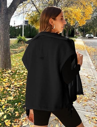 TAQCUX Sherpa Jacket for Women Casual Fleece Vest Oversized Sleeveless Outwear Warm Button Down Gilet with Pockets thumbnail 3
