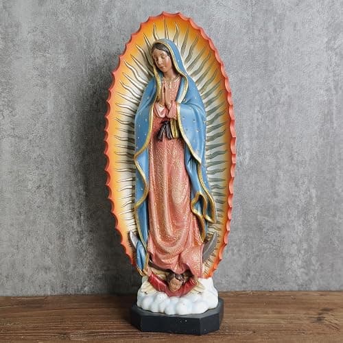 BC Catholic Our Lady of Guadalupe Statue, Virgen De Guadalupe Figure, Religious Gift for Mother's Day, Inspirational Home Decor,10.7 inch H, Hand Painted Sculpture by Buildclassic thumbnail 5