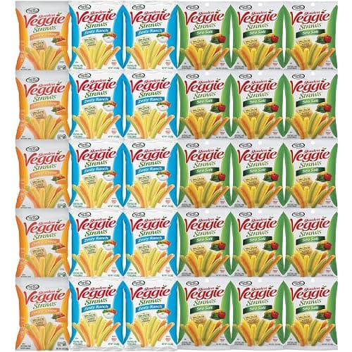 Veggie Straw Variety Pack - Assortment of Garden Sea Salt, Cheddar Cheese and Zesty Ranch Snack Size - Care Package Gift Box Gluten Free (30 Count) thumbnail 7