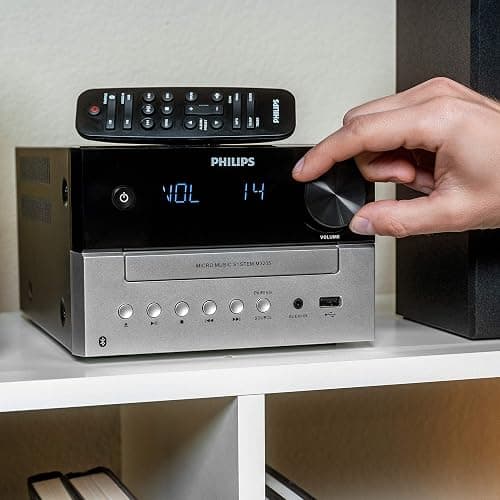 Philips Bluetooth Stereo System for Home with CD Player for Home, Wireless Streaming, MP3, USB, Audio in, FM Radio, 15W, Micro Music Sound System thumbnail 5