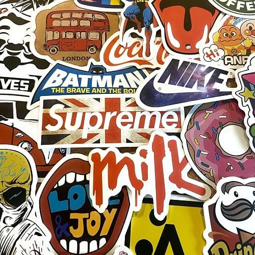100 Decal Big Vinyl Bomb Aesthetic Cool Cute Preppy Water Bottles Stickers Pack Bundles Tween Teens Mens Adults Vans Superman Bottle Laptop MacBook PC Sublime Skateboard Anime Cool Fun VW Kawaii Kids - Image 1