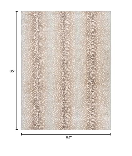 Livabliss Area Rugs - 5x7 Pablo Modern Antelope Print Tan Gray Rug for Living Room Bedroom - Animal Theme Non-Shedding Stain Resistant Carpet for Kitchen, Home Office (5'3" x 7'1") thumbnail 2