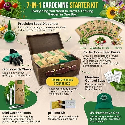 75 Medicinal & Tea Herb Seeds Variety Pack, Garden Seed Starter Kit - Over 47,380 Non-GMO Heirloom Seeds for Planting Herbs and Vegetables, Seed Box with Gardening Supplies, Gardening Gifts thumbnail 3