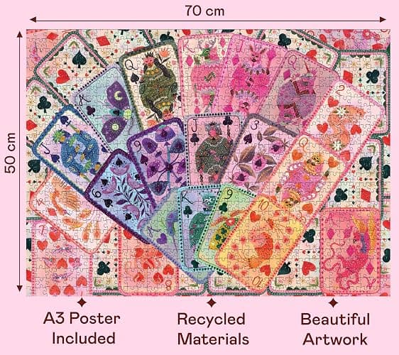Elena Essex Puzzles for Adults 1000 Pieces - House of Cards, 1000 Piece Puzzle for Adults, Jigsaw Puzzles 1000 Pieces, Cool Deck Pack of Cards Puzzle, Size 28x20 inches thumbnail 3