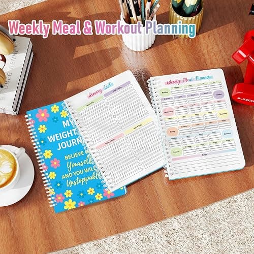 90-Day Weight Loss Planner – Spiral Bound Fitness & Wellness Journal with Daily & Weekly Trackers, Meal Planning, Habit & Workout Logs, 100 GSM No-Bleed Paper, Waterproof PVC Cover thumbnail 2