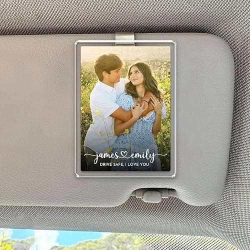 Valentines Personalized Gifts for Him - Personalized Sun Visor Clip with Photo, Custom Polaroid Clip for Car, Valentines, Anniversary, Birthday Gift for Dad, Husband, Car Accessories for Boyfriend thumbnail 8