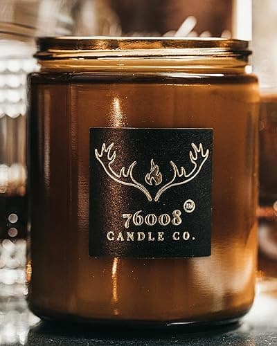 76008 Candle Co. - Hazelnut Scented Candle with Wood Wick – Cozy Aromatherapy Candle Gift for Mom – Long-Lasting Natural Soy Wax, Crackling Wick, Mother's Day Gift Idea – 8oz Jar, Relaxing Home Decor thumbnail 4