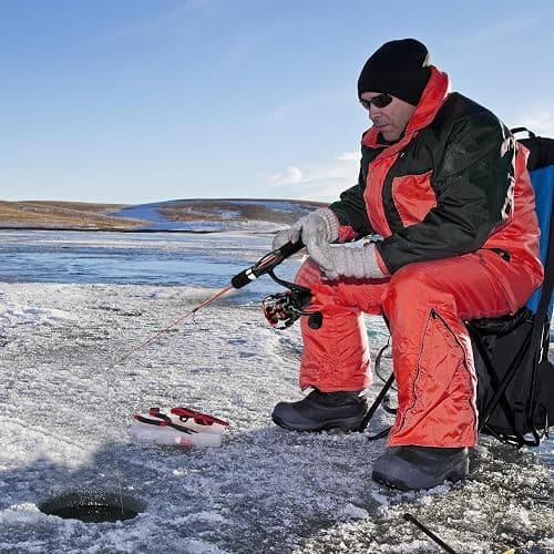WIDDEN Ice Fishing Rod and Reel Combo, 27" Medium Light Spinning Ice Fishing Pole, Gear with Tackle Box Kit, Line, Lures for Saltwater, Freshwater Trout, Bass, Walleye thumbnail 8