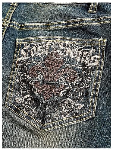 MakeMeChic Women's Flared Jeans Bell Bottom Jeans Embroidered Y2K High Waist Stretchy Denim Pants thumbnail 4