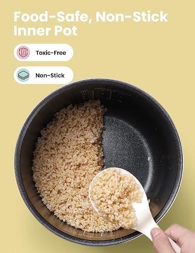COMFEE' Rice Cooker, Japanese Large Rice Cooker with Fuzzy Logic Technology, 11 Presets, 10 Cup Uncooked/20 Cup Cooked, Auto Keep Warm, 24-Hr Delay Timer thumbnail 6