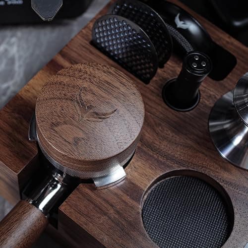 KNODOS 54mm Espresso Distribution Tool Walnut Coffee Distributor Adjustable Depth Stainless Steel Espresso Leveler Compatible with Breville Espresso Machines thumbnail 4