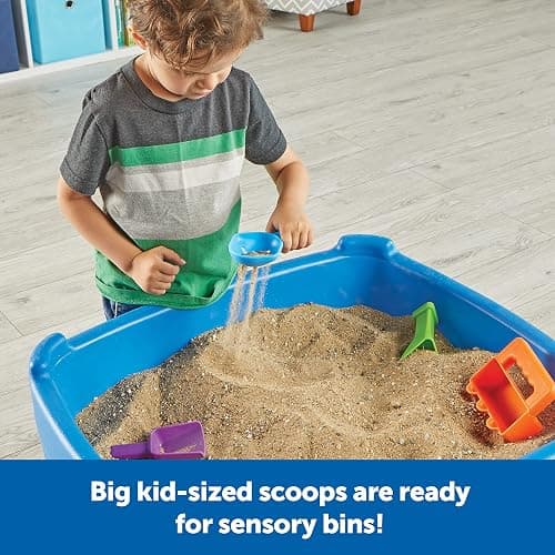 Learning Resources Helping Hands Sensory Scoops - Fidget Sand Toys, Water Bin Play, Tool Set, Fine Motor Games, Toddler Daycare Essentials, Homeschool Preschool, Kinetic Creativity For Kids - Sensory Scoops thumbnail 6