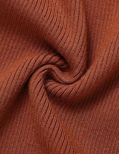 ZESICA Women's 2025 Ribbed Knit Dress Long Sleeve Mock Neck Slim Fit Side Slit Fall Elegant Sweater Dresses thumbnail 5