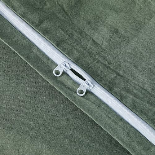Sedefen Housse de Couette 220 x 240 cm Vert Sauge Coton lavé Couleur Unie - Parure de Lit 2 Personnes avec Fermeture Éclair - Aspect ridée Naturel Housse Couette avec 2 Taie d'oreiller 65x65 cm thumbnail 4