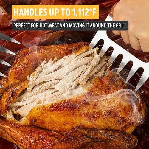 Premium 18/8 Stainless Steel Meat Shredder Claws with Wooden Handles – Effortlessly Shred, Pull & Serve Pork, Turkey, Chicken & Brisket – Perfect BBQ Gift Idea thumbnail 5