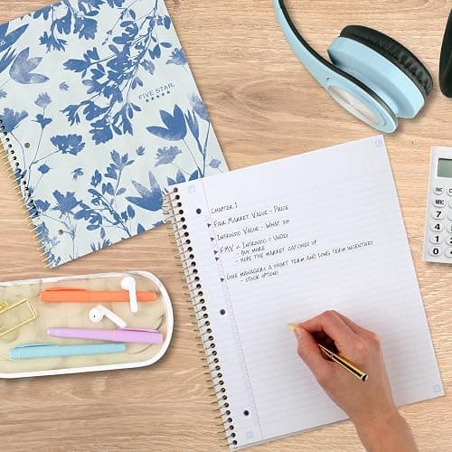 Five Star Spiral Notebook + Study App, 1 Subject, College Ruled Paper, 8-1/2" x 11", 80 Sheets, Styles, 4 Pack (850222F) thumbnail 2