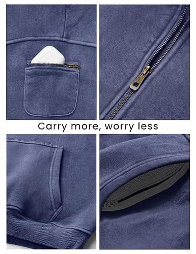 FAIABLE Women's Oversized Washed Quarter Zip Hoodie Loose Fit Pullover Sweatshirt with Pockets thumbnail 3
