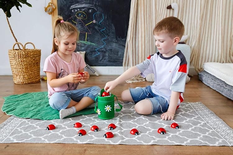 Counting Ladybugs - Montessori Wooden Counting Toy for Girls 3 4 5 Year Old - Ladybug Learning Toys for Toddlers - Preschool Kids Toys for Number Matching, Sorting & Fine Motor Skills - Lady Bug Gifts thumbnail 5