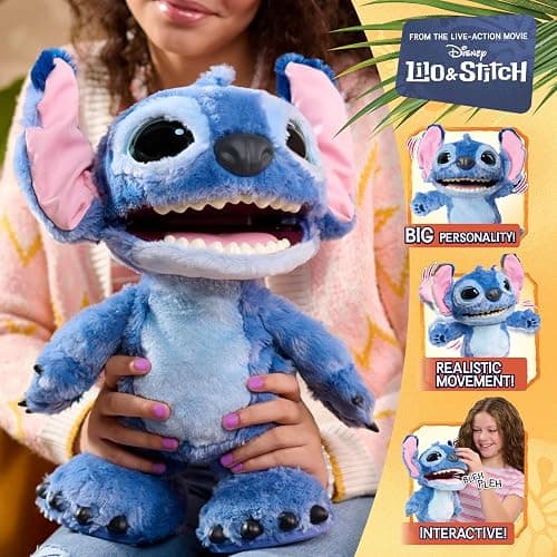 Disney Stitch Just Play Ultimate Interactive 17" Plush Toy, 100+ Sounds & Reactions, Inspired by Disney’s Live-Action Lilo & Stitch Film, New Movie Toy for Fans, Girls, Boys, Kids 3 and Up by thumbnail 4