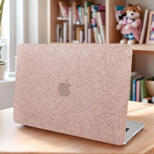 KECC Compatible with MacBook Air 13 inch Case 2010-2017 Release (Old Version) A1466 A1369 Plastic Hard Shell for MacBook Air 13.3 inch + Keyboard Cover, Rose Gold Sparkling thumbnail 3