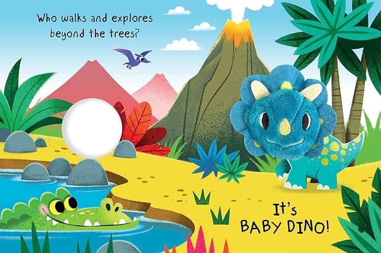 Baby Dino - Childrens Finger Puppet Board Book - Interactive - Novelty thumbnail 6