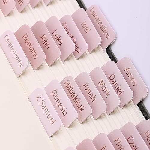 Mr. Pen- Bible Tabs, 75 Tabs, Pink Shades, Gold Foil Lettering | Laminated Bible Tabs for Women and Men, Bible Tabs for Study Bible, Bible Index Tabs, Bible Book Tabs, Bible Labels Tabs - Image 1