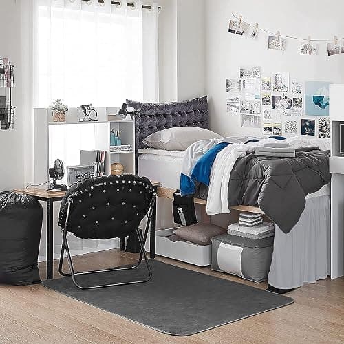 Dorm Room Bed Skirt - Silver Gray - Twin - 33 Inch Drop Ruffled Dorm Sized College Dorm Bed Skirt Microfiber Long Bed Skirt Dorm - Extra Long Dorm Room Bedskirts - Silver Gray - Twin - 33 Inch Drop thumbnail 5