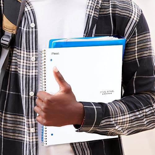 Five Star Spiral Notebook + Study App, 5 Subject, College Ruled Paper, 8-1/2" x 11", 200 Sheets, Fights Ink Bleed, Water Resistant Cover, White (72460) thumbnail 7