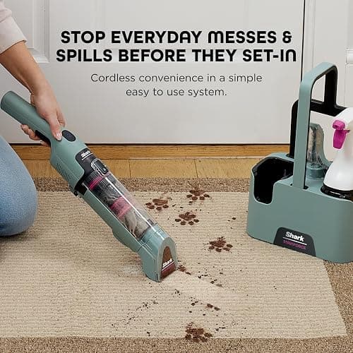 Shark StainForce Cordless Portable Spot, Stain, & Odor Remover System for Carpets, Area Rugs, Upholstery, Stairs, with Storage Caddy, Accessories, and Full-Size Cleaning Solution, HX101 (New) thumbnail 7